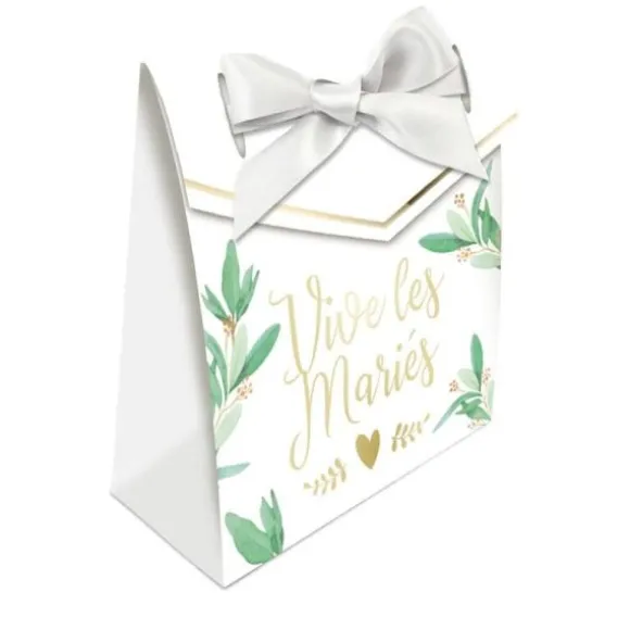 Pack de 6 boites à dragées "Vive les mariés"