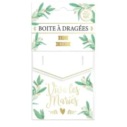 Pack de 6 boites à dragées "Vive les mariés"