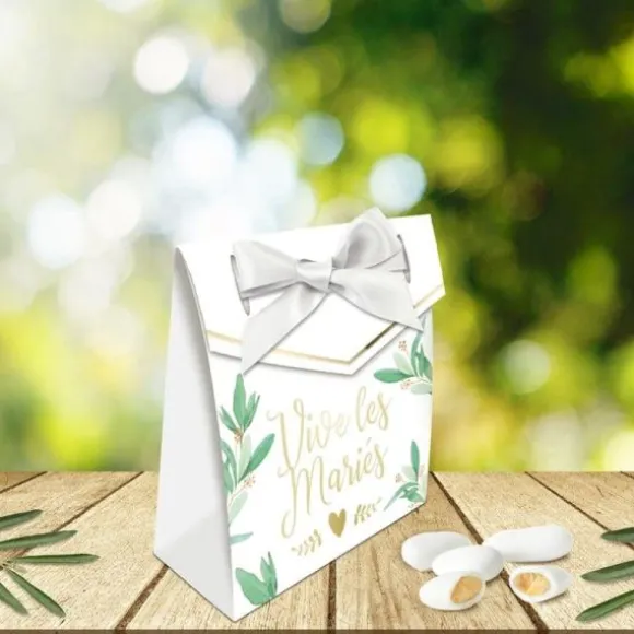 Pack de 6 boites à dragées "Vive les mariés"