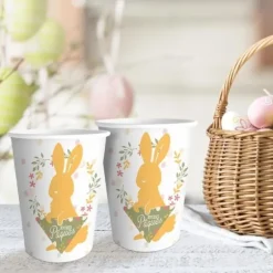 Pack de 6 gobelets - Joyeuses Pâques avec lapin