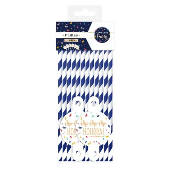 Pack de 12 pailles - Joyeux Anniversaire - Collection Confettis