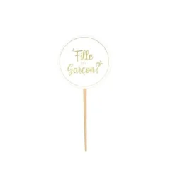 Pack de 12 pics de décoration - Fille ou Garçon ? - Collection Gender Reveal