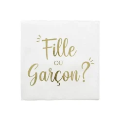 Pack de 10 serviettes - Fille ou Garçon ? - 33 x 33 cm - Collection Gender Reveal