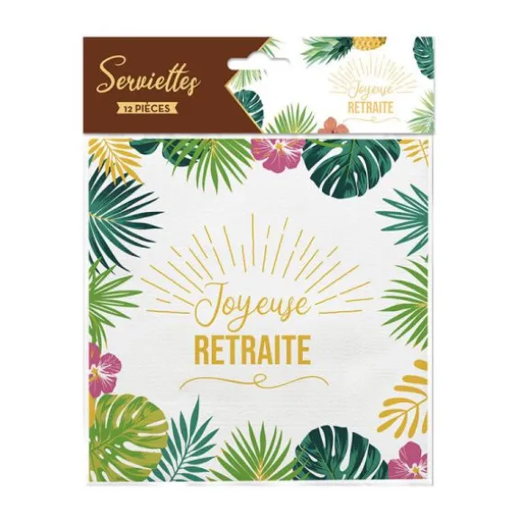 Pack de 12 serviettes - Joyeuse Retraite