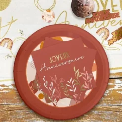 Pack de 10 serviettes - Joyeux Anniversaire - Collection Terracotta