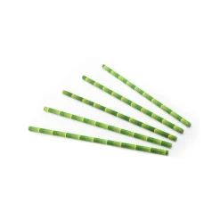 200 Pailles en Papier (FSC®) - Bambou Look - 20 cm