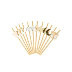 12 pailles médaillon en carton - Collection Baby Nude