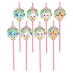 8 pailles médaillon en papier - 19,6 cm - Bangoberry ®