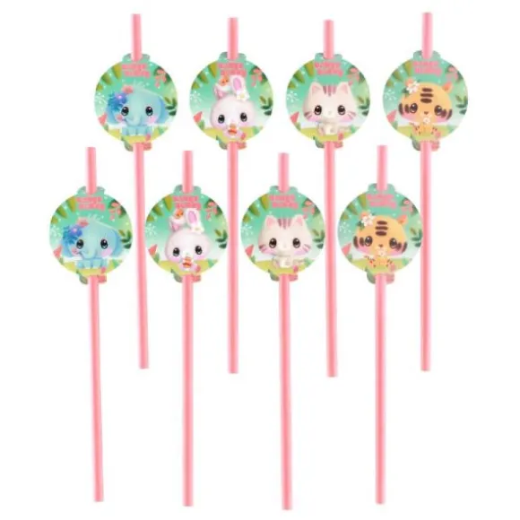 8 pailles médaillon en papier - 19,6 cm - Bangoberry ®