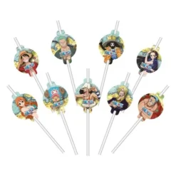 9 pailles médaillon en papier FSC® - 19,6 cm - One Piece ®