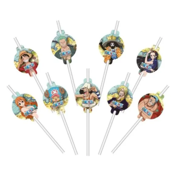 9 pailles médaillon en papier FSC® - 19,6 cm - One Piece ®