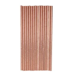 20 pailles métallisées en papier - 19,5 cm - Couleur au choix