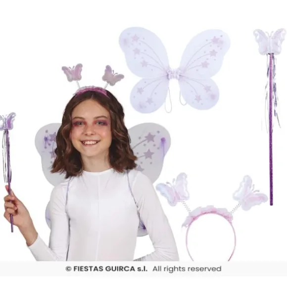 Paire d'ailes rouges de papillon pour enfant - 44 x 37 cm