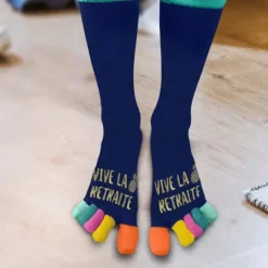 Paire de chaussettes à orteils pour retraite - Vive la retraite - Joyeuse Retraite