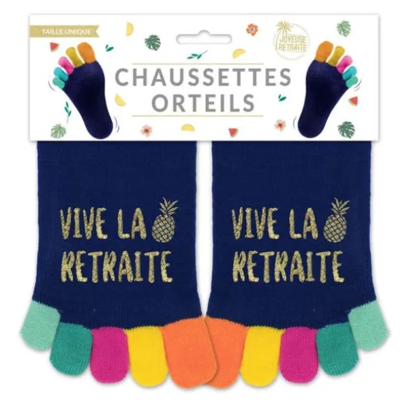 Paire de chaussettes à orteils pour retraite - Vive la retraite - Joyeuse Retraite