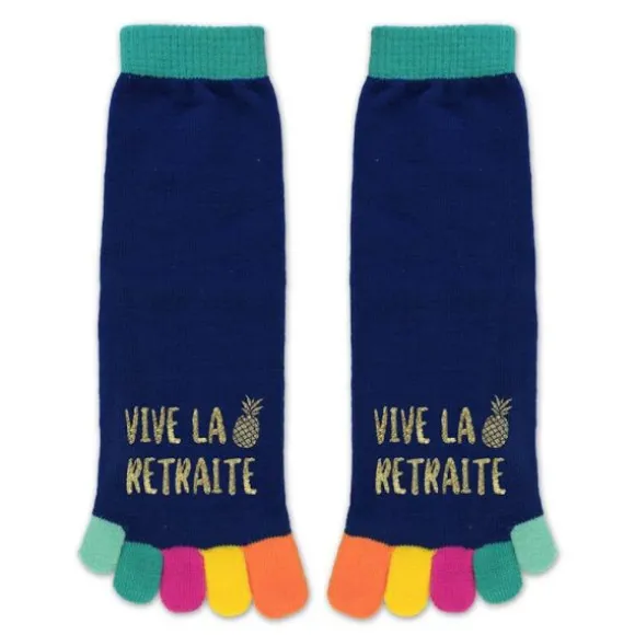 Paire de chaussettes à orteils pour retraite - Vive la retraite - Joyeuse Retraite