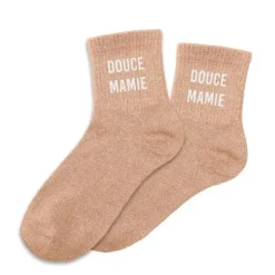 Paire de chaussettes à paillettes pour femme - Douce Mamie - Collection Famille d'Amour