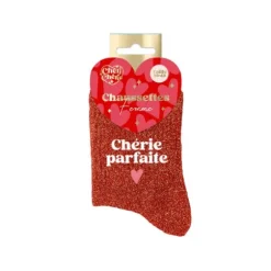 Paire de chaussettes à paillettes pour femme - Saint-Valentin - Collection Chéri Chérie