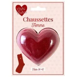 Paire de chaussettes à paillettes pour femme - Saint-Valentin - Collection Chéri Chérie