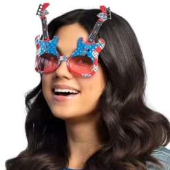 Paire de lunettes USA avec guitares en plastique