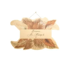Pancarte Bienvenue - Palm Leaf - Sable et Or