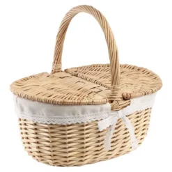 Panier de pique-nique en osier - 35 x 25 x 22 cm