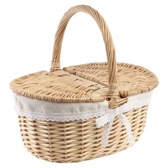 Panier de pique-nique en osier - 35 x 25 x 22 cm