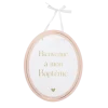 Panneau "Bienvenue à mon baptême" - 35 x 43 cm - Collection Baptême Blanc et Or - Couleur au choix