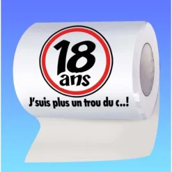 Papier toilette humoristique anniversaire : 18 ans