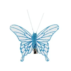 4 Papillons sur Pince - Turquoise
