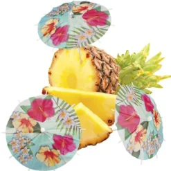 6 parapluies à cocktail "Hawaï Paradise"