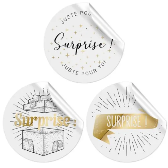 18 Pastilles autocollantes Surprise