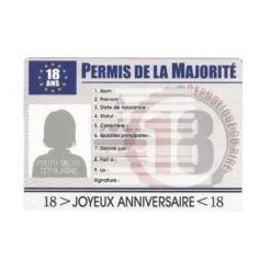Permis Humoristique 18 ans - Femme