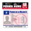 Permis Humoristique 18 ans - Homme