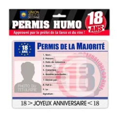 Permis Humoristique 18 ans - Homme
