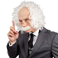 Perruque Albert Einstein avec Moustache et Lunettes
