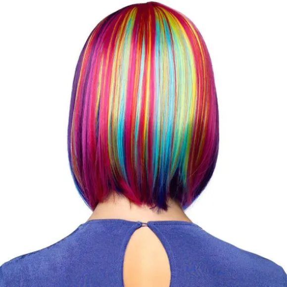 Perruque arc-en-ciel pour femme