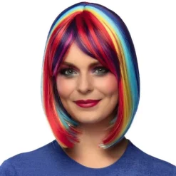 Perruque arc-en-ciel pour femme