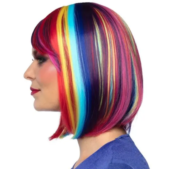 Perruque arc-en-ciel pour femme