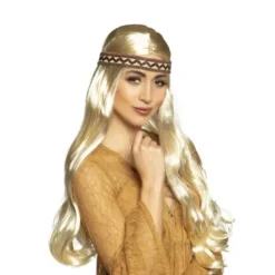 Perruque blonde avec bandeau - Hippie
