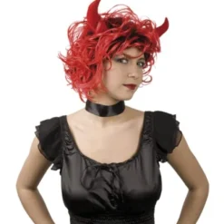 Perruque de Diablesse avec Cornes Halloween