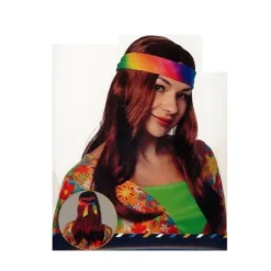 Perruque d'Hippie pour femme avec bandeau