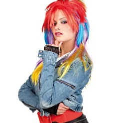 Perruque Femme Punk - Arc en Ciel