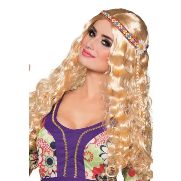 Perruque Hippie Blonde Femme Avec Bandeau