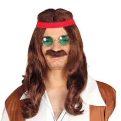 Perruque Hippie Homme avec Moustache