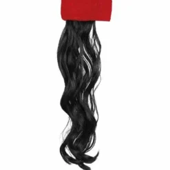 Perruque Noire Avec Bandeau Rouge Homme