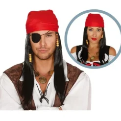 Perruque Pirate avec Foulard Adulte