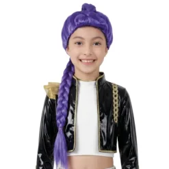 Perruque violette de Chanteuse KPop pour fille