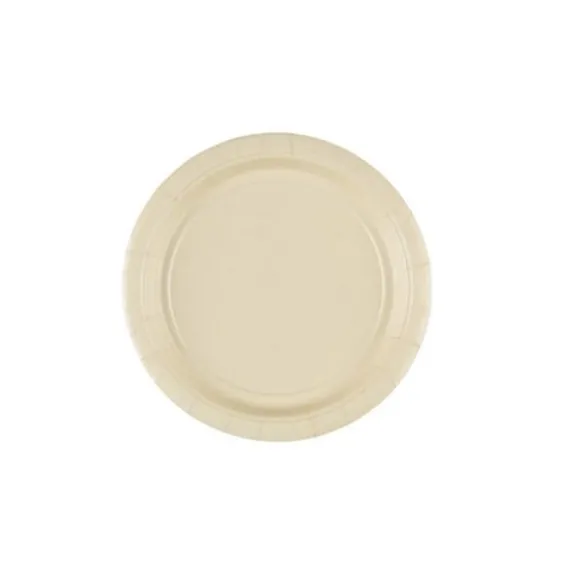 8 Petites Assiettes en Carton Ivoires - 18 cm