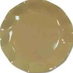 Petites Assiettes Vagues Rondes en Carton Taupe